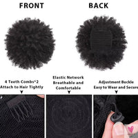 10 Inch Synthetic Big Kinky Curly Puff Drawstring Ponytail Extensions for Women. 4b/4c Kinky Curly Hair Sweet T 52