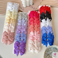 10Pcs/Set Grosgrain Ribbon Bowknot Hair Clips for Cute Little Girls, Barrettes, Baby Hair Accessories Sweet T 52
