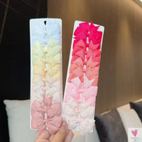 10Pcs/Set Grosgrain Ribbon Bowknot Hair Clips for Cute Little Girls, Barrettes, Baby Hair Accessories Sweet T 52