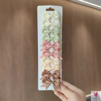 10Pcs/Set Grosgrain Ribbon Bowknot Hair Clips for Cute Little Girls, Barrettes, Baby Hair Accessories Sweet T 52
