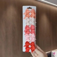 10Pcs/Set Grosgrain Ribbon Bowknot Hair Clips for Cute Little Girls, Barrettes, Baby Hair Accessories Sweet T 52