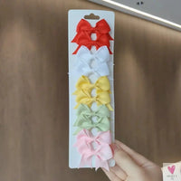 10Pcs/Set Grosgrain Ribbon Bowknot Hair Clips for Cute Little Girls, Barrettes, Baby Hair Accessories Sweet T 52
