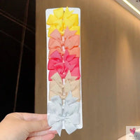 10Pcs/Set Grosgrain Ribbon Bowknot Hair Clips for Cute Little Girls, Barrettes, Baby Hair Accessories Sweet T 52