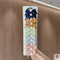 10Pcs/Set Grosgrain Ribbon Bowknot Hair Clips for Cute Little Girls, Barrettes, Baby Hair Accessories Sweet T 52