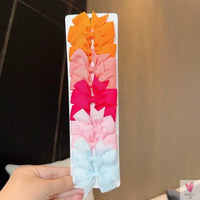 10Pcs/Set Grosgrain Ribbon Bowknot Hair Clips for Cute Little Girls, Barrettes, Baby Hair Accessories Sweet T 52
