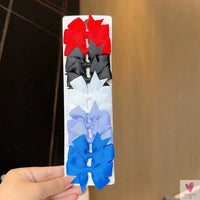 10Pcs/Set Grosgrain Ribbon Bowknot Hair Clips for Cute Little Girls, Barrettes, Baby Hair Accessories Sweet T 52