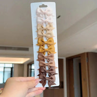 10Pcs/Set Grosgrain Ribbon Bowknot Hair Clips for Cute Little Girls, Barrettes, Baby Hair Accessories Sweet T 52