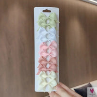 10Pcs/Set Grosgrain Ribbon Bowknot Hair Clips for Cute Little Girls, Barrettes, Baby Hair Accessories Sweet T 52