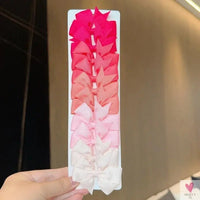 10Pcs/Set Grosgrain Ribbon Bowknot Hair Clips for Cute Little Girls, Barrettes, Baby Hair Accessories Sweet T 52