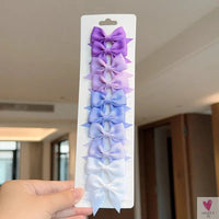 10Pcs/Set Grosgrain Ribbon Bowknot Hair Clips for Cute Little Girls, Barrettes, Baby Hair Accessories Sweet T 52