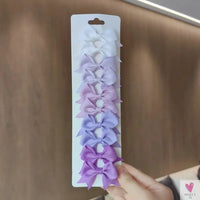 10Pcs/Set Grosgrain Ribbon Bowknot Hair Clips for Cute Little Girls, Barrettes, Baby Hair Accessories Sweet T 52
