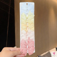 10Pcs/Set Grosgrain Ribbon Bowknot Hair Clips for Cute Little Girls, Barrettes, Baby Hair Accessories Sweet T 52