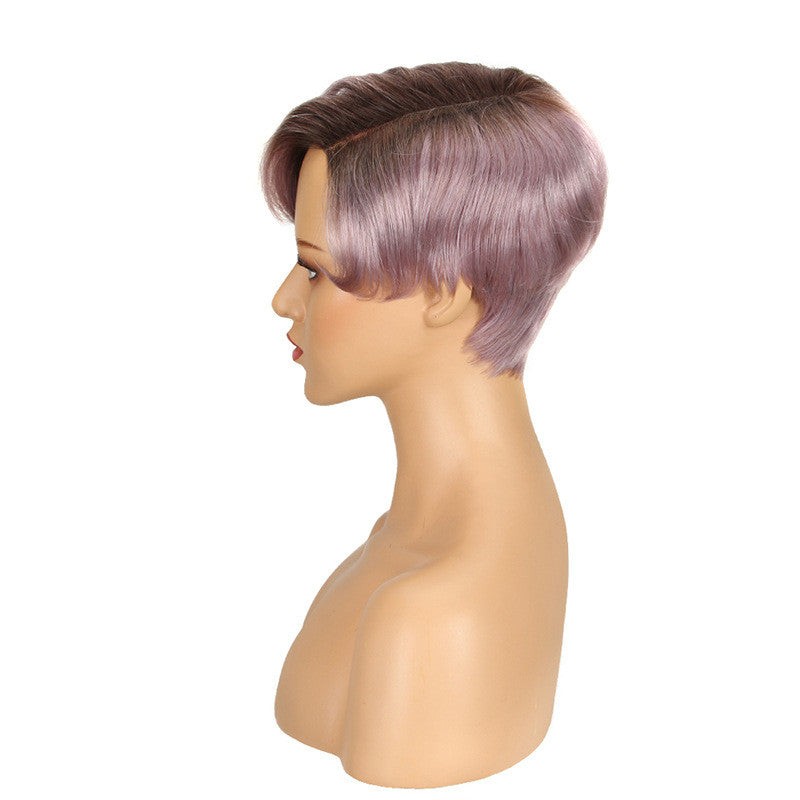 Wigs - Short Hand Woven & Machine Made Human Hair Wigs for Women, Lace Cap