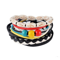 Leather Bracelet for Men - Multi-layer Bead Bracelet, Punk Wrap Bracelets, Vintage punk Men's Jewelry