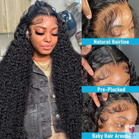 13X6 Hd Lace Frontal Wigs, 8 to 32 Inches, 13x4 Curly Lace Frontal Human Hair Wigs, Deep Water Wave for Women & Girls Sweet T 52