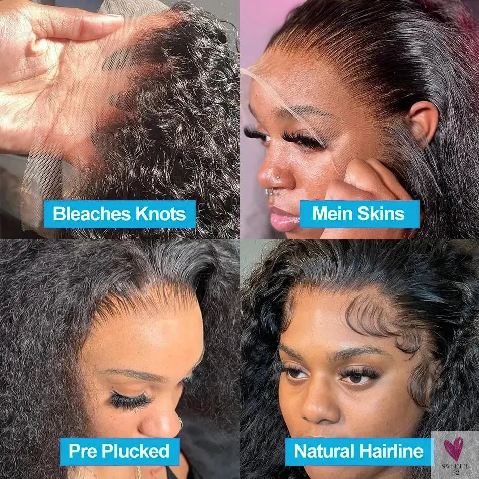 13X6 Hd Lace Frontal Wigs, 8 to 32 Inches, 13x4 Curly Lace Frontal Human Hair Wigs, Deep Water Wave for Women & Girls Sweet T 52