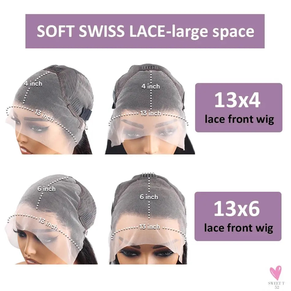 13X6 Hd Lace Frontal Wigs, 8 to 32 Inches, 13x4 Curly Lace Frontal Human Hair Wigs, Deep Water Wave for Women & Girls Sweet T 52