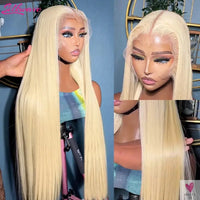 13x4 Blonde Lace Front Wig, Straight Human Hair 613 Hd Wig, Pre Plucked With Baby Hair For Women Sweet T 52