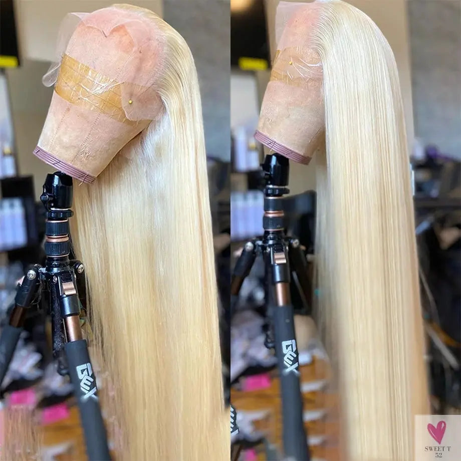 13x4 Blonde Lace Front Wig, Straight Human Hair 613 Hd Wig, Pre Plucked With Baby Hair For Women Sweet T 52