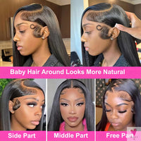 13x6 HD Lace Frontal Wig Preplucked 40 30 Inch Bone Straight Human Hair Wigs Black 13x4 Brazilian Hair Clearance Sale Glueless Sweet T 52