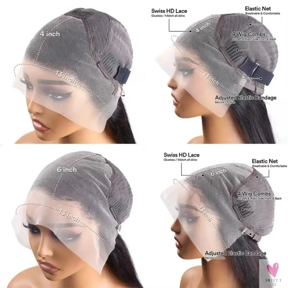 13x6 HD Lace Frontal Wig Preplucked 40 30 Inch Bone Straight Human Hair Wigs Black 13x4 Brazilian Hair Clearance Sale Glueless Sweet T 52