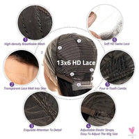 13x6 Highlight Ombre Lace Front Straight, 100% Human Hair Wig, 30/36 Inch Honey Blonde Hd Lace Front Wigs - 200 Density Sweet T 52