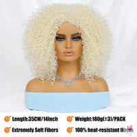 14 Inch Kinky Curly Wigs With Highlights - 1Pc Purple Synthetic Wig for Women, Daily Use or Cosplay Sweet T 52
