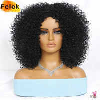 14 Inch Kinky Curly Wigs With Highlights - 1Pc Purple Synthetic Wig for Women, Daily Use or Cosplay Sweet T 52