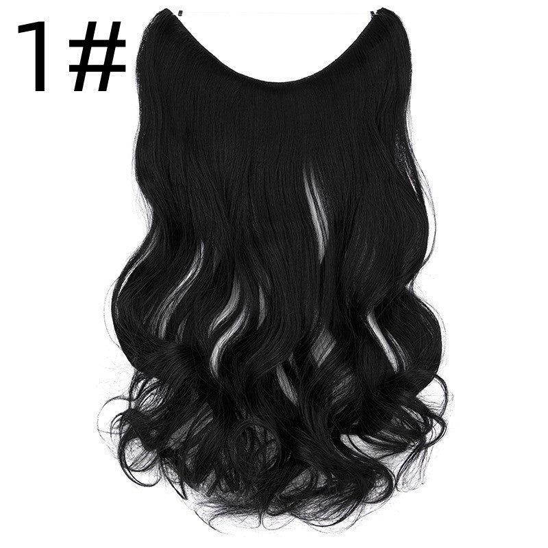 Invisible Wire Hair Extension - Long Curly Synthetic Hair Extension for Woman