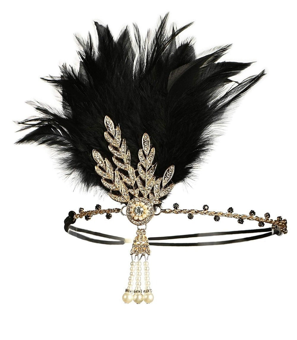 Vintage Feather Flapper/Masquerade Headband for Women