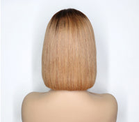 Ombre Colored Short Bob Wig T4B 27 Lace Front Human Hair Wigs