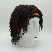 1Pc Reggae Jamaican Rasta Hat/Dreadlocks Wig, Caribbean Beret Cap