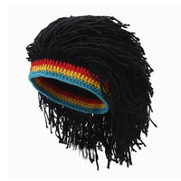1Pc Reggae Jamaican Rasta Hat/Dreadlocks Wig, Caribbean Beret Cap
