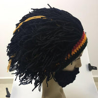 1Pc Reggae Jamaican Rasta Hat/Dreadlocks Wig, Caribbean Beret Cap