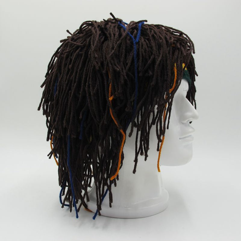 1Pc Reggae Jamaican Rasta Hat/Dreadlocks Wig, Caribbean Beret Cap
