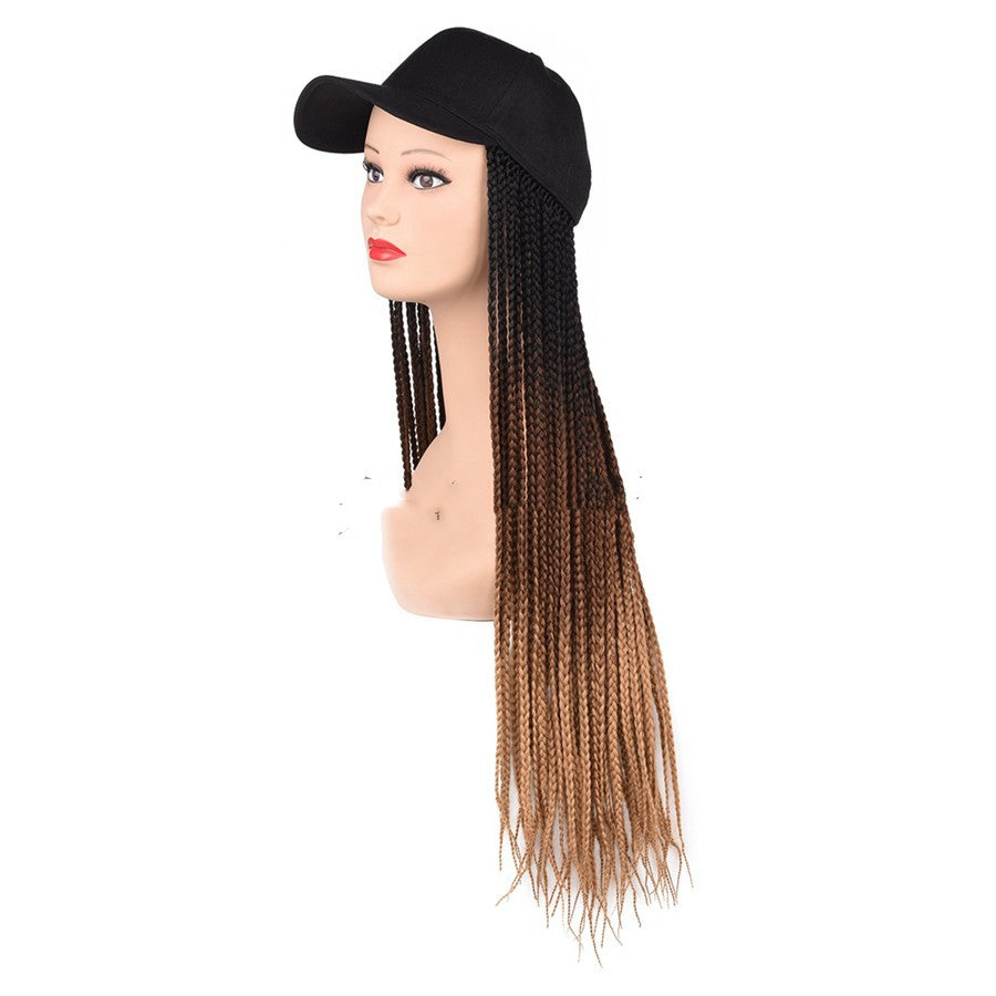 Women's Baseball Cap, Color Braided Hair, Fashionable Cap/Wig, Long Braided Hair