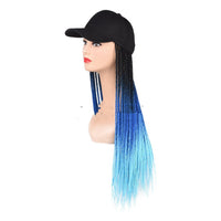 Women's Baseball Cap, Color Braided Hair, Fashionable Cap/Wig, Long Braided Hair