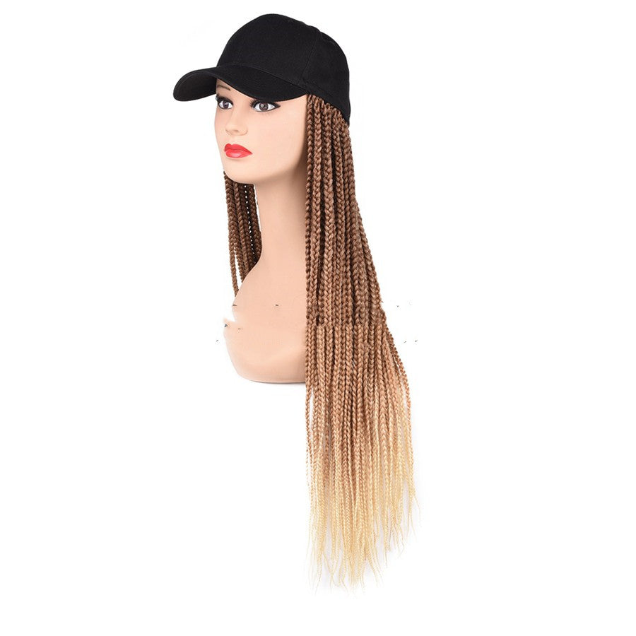 Women's Baseball Cap, Color Braided Hair, Fashionable Cap/Wig, Long Braided Hair