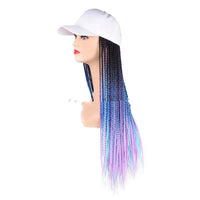 Women's Baseball Cap, Color Braided Hair, Fashionable Cap/Wig, Long Braided Hair