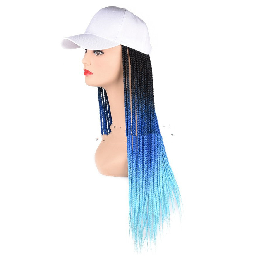 Women's Baseball Cap, Color Braided Hair, Fashionable Cap/Wig, Long Braided Hair