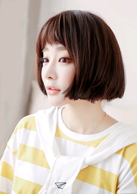 New Women's Bobo Wig - Realistic Short Straight Hair with Bangs