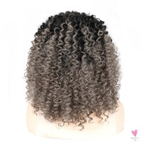 18 Inch Kinky Curly Headband Wig, Ombre Afro Curly Wig with Scarf, Synthetic Fluffy Curly Wigs for Women & Girls-hair accessories-SWEET T 52