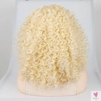 18 Inch Kinky Curly Headband Wig, Ombre Afro Curly Wig with Scarf, Synthetic Fluffy Curly Wigs for Women & Girls-hair accessories-SWEET T 52