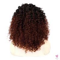 18 Inch Kinky Curly Headband Wig, Ombre Afro Curly Wig with Scarf, Synthetic Fluffy Curly Wigs for Women & Girls-hair accessories-SWEET T 52