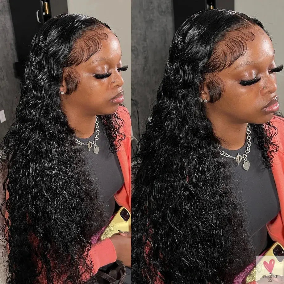 180/250% Density Hd Deep Wave Frontal Wigs, Brazilian Glueless Wigs, 13x4, Curly Lace Front Human Hair Wigs for Women-hair accessories-SWEET T 52