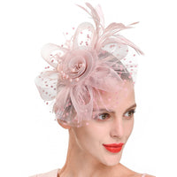 Feather Bride Hair Ornament - Mesh Hat Combination Hairpin