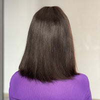 Human Hair Lace Wig with Bangs for Women