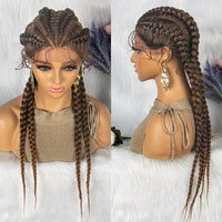 Braided Lace Frontal Wig With Baby Hair for Women - 4 Braids