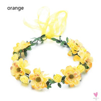 1pc Women Floral Wreath Pink Rose Flower Crown Girls Bohemia Garland Headpiece with Adjustable Ribbon Bridal Wedding Accessories SWEET T 52