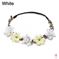 1pc Women Floral Wreath Pink Rose Flower Crown Girls Bohemia Garland Headpiece with Adjustable Ribbon Bridal Wedding Accessories SWEET T 52